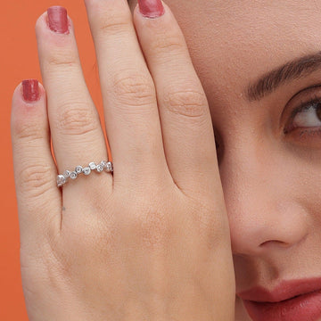 silver office look band ring