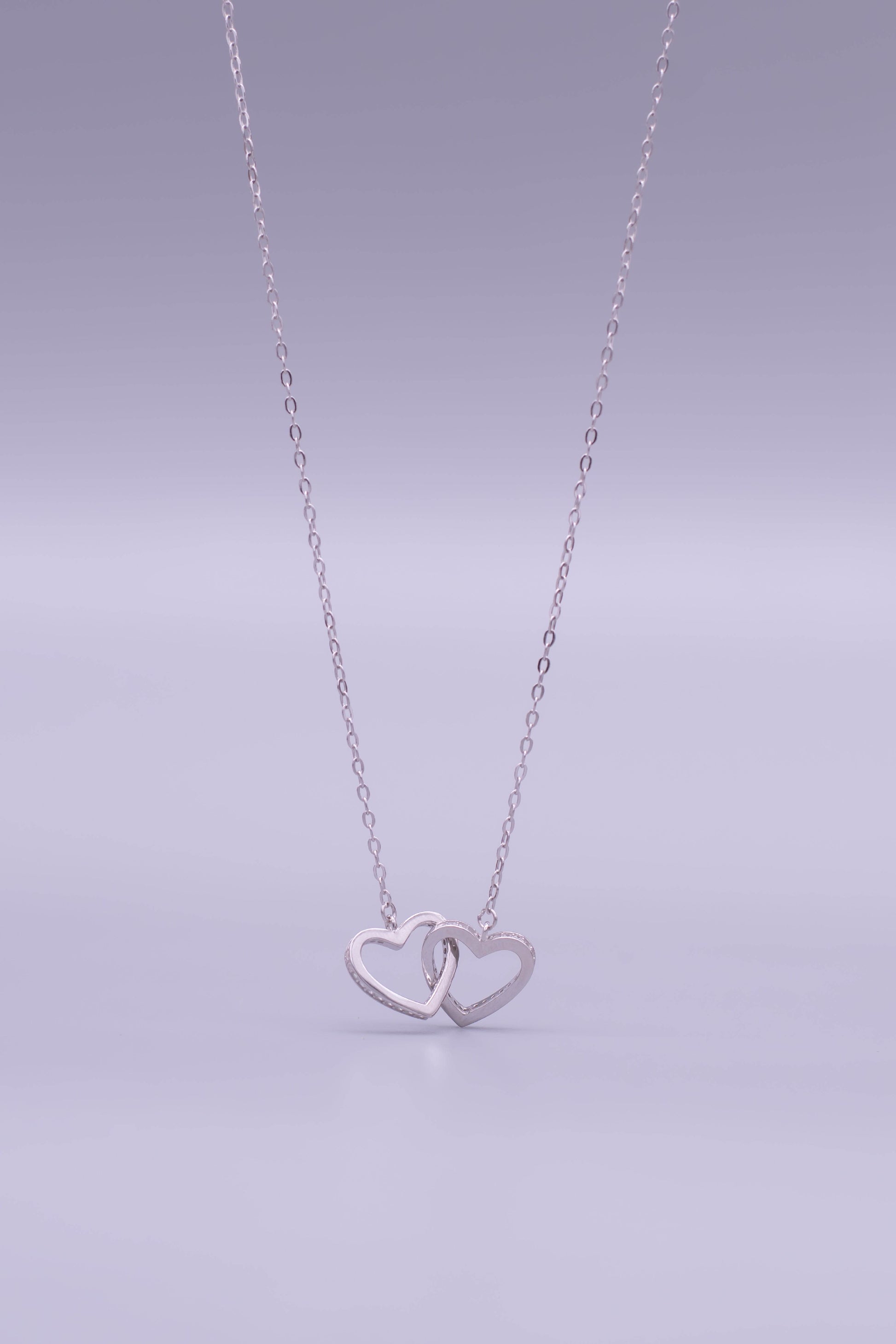 Silver Double Heart Chain - SAAAR Jewellery