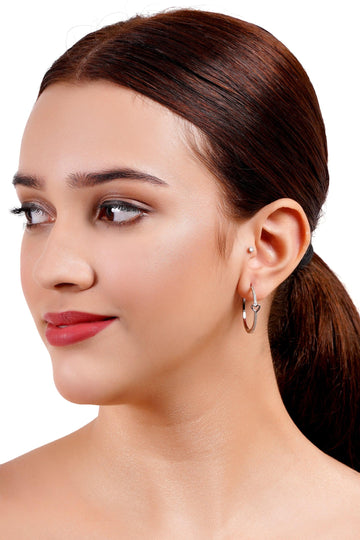 heart charm hoop earrings