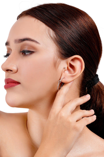 heart charm hoop earrings