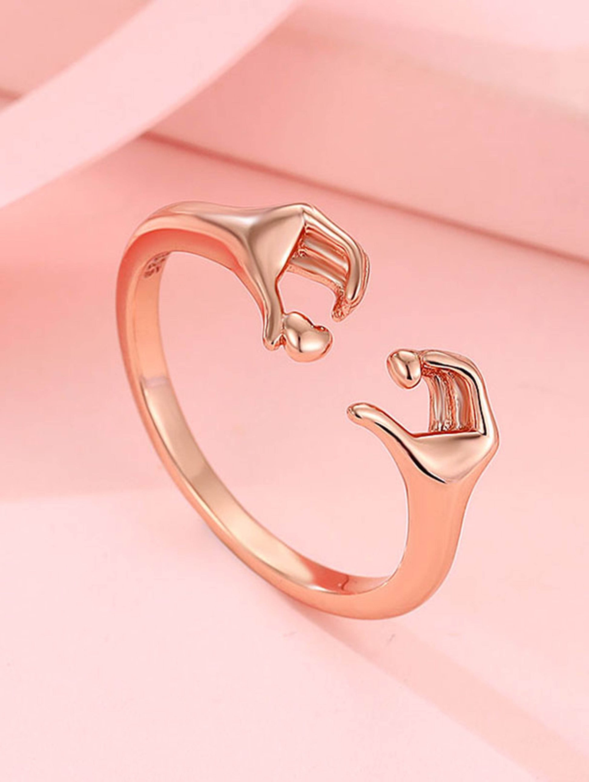 Silver Heart Hug Rings - SAAAR Jewellery