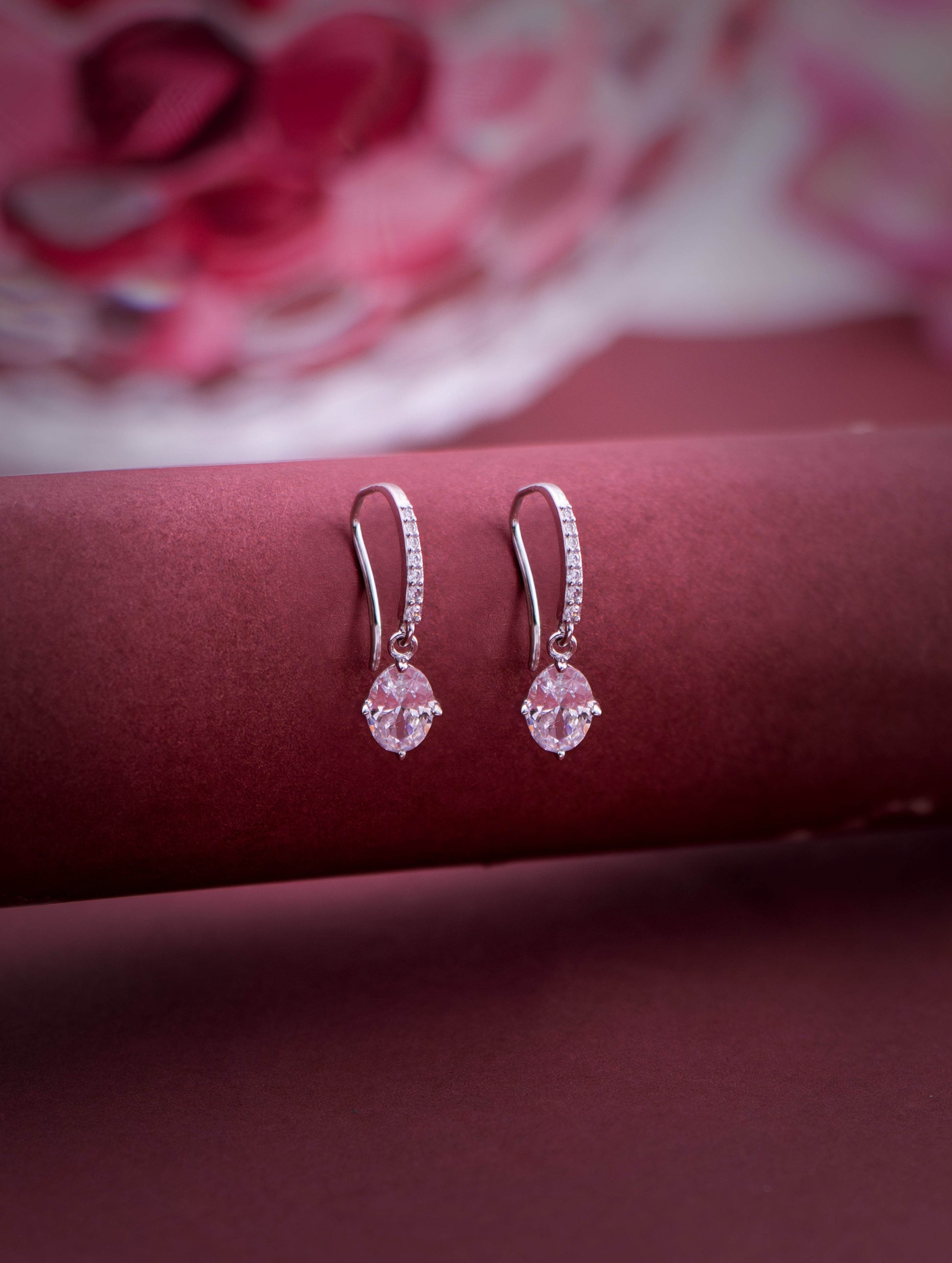 Fish Hook Swarovski Earings - SAAAR Jewellery